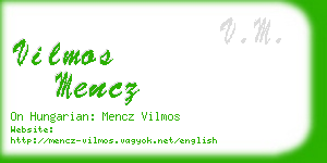 vilmos mencz business card